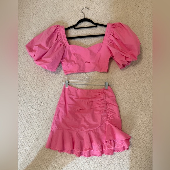 Showpo. Dresses & Skirts - Showpo Pink Mini Skirt - Ruffle Hem